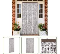 The Living Store Rideau anti-mouches brun et beige 100x230 cm chenille