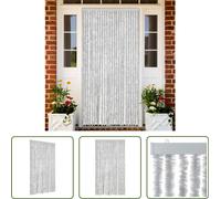 The Living Store Rideau anti-mouches Gris 100x200 cm Chenille