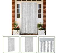 The Living Store Rideau anti-mouches Gris 100x220 cm Chenille