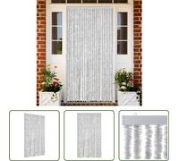 The Living Store Rideau anti-mouches Gris 100x230 cm Chenille