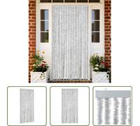 The Living Store Rideau anti-mouches Gris 90x200 cm Chenille