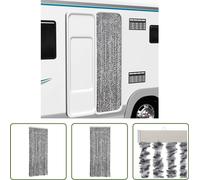 The Living Store Rideau anti-mouches gris, noir et blanc 56x185 cm chenille