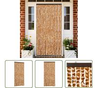 The Living Store Rideau anti-mouches ocre et blanc 90x200 cm chenille