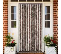 The Living Store Rideau moustiquaire Beige et brun clair 100x220 cm Chenille