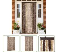 The Living Store Rideau moustiquaire Beige et brun clair 118x220 cm Chenille