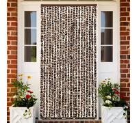 The Living Store Rideau moustiquaire brun et blanc 90x220 cm chenille