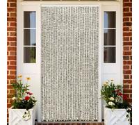 The Living Store Rideau moustiquaire gris clair et gris foncé 100x220 cm chenille