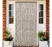 The Living Store Rideau moustiquaire taupe et blanc 100x220 cm chenille