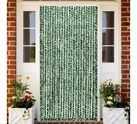 The Living Store Rideau moustiquaire vert et blanc 100x220 cm chenille
