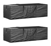 The Living Store Sac de rangement pour coussins de jardin 2 pcs. noir 135x40x55cm