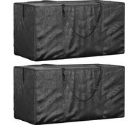 The Living Store Sac de rangement pour coussins de jardin 2 pcs. noir 150x75x75cm