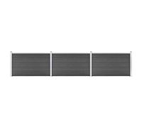 The Living Store Set d'éléments de clôture WPC 526x105 cm Noir
