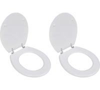 The Living Store Sièges de toilettes avec couvercle 2 pcs. MDF blanc