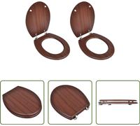 The Living Store Sièges de toilettes avec couvercle 2 pcs. MDF brun