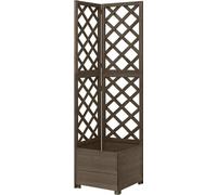 The Living Store Spalier d'angle avec jardinière Gris 40x40x150cm Sapin massif