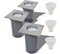 The Living Store Spot encastré de sol à LED 3 pcs. Outdoor Carré