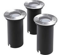 The Living Store Spot encastré de sol à LED 3 pcs. Outdoor Rond