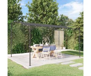 The Living Store Store Anthracite 4x3 m 180 g/m² tissu et acier