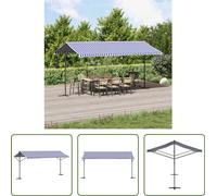The Living Store Store autoportant bleu et blanc 500x300 cm Tissu et acier