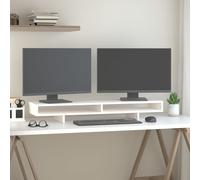 The Living Store Support pour écran Blanc 100x27x14 cm Pin massif