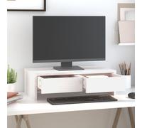 The Living Store Support pour écran Blanc 50x27x15 cm Pin massif