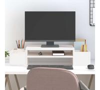 The Living Store Support pour écran Blanc 70x27,5x15 cm Pin massif