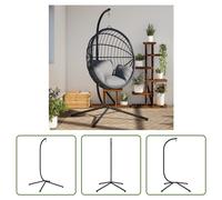 The Living Store Support pour fauteuil suspendu Noir Acier