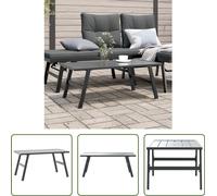 The Living Store Table basse de jardin noire 90x45x35 cm Acier revêtu par poudre