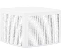 The Living Store Table d'appoint blanche 54×54×36,5 cm plastique