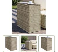 The Living Store Table d'appoint de jardin avec plateau en verre 58x27,5x55 cm Poly rotin