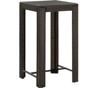 The Living Store Table de bar de jardin marron 60,5x60,5x110,5 cm Poly rotin
