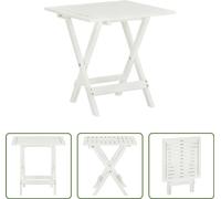 The Living Store Table de bistrot blanche 46x46x47 cm bois massif acacia