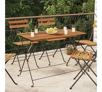 The Living Store Table de bistrot pliante 100x54x71 cm en bois massif d'acacia et acier
