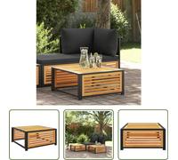 The Living Store Table de jardin 68x68x30 cm bois massif acacia