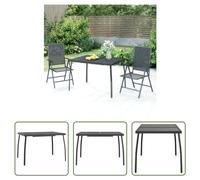 The Living Store Table de jardin anthracite 110x80x72 cm Grille en acier