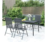 The Living Store Table de jardin anthracite 165x80x72 cm Grille en acier