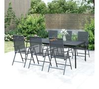 The Living Store Table de jardin anthracite 200x100x72 cm Grille en acier