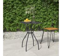The Living Store Table de jardin anthracite 50x50x72 cm Grille en acier