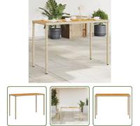 The Living Store Table de jardin avec plateau en acacia 115x54x74 cm Poly rotin