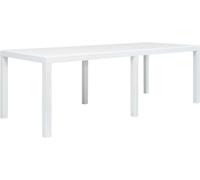 The Living Store Table de jardin blanche 220 x 90 x 72 cm plastique aspect rotin