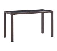 The Living Store Table de jardin marron 123 x 60 x 74 cm Poly Rattan