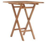 The Living Store Table de jardin pliante 60×60×75 cm teck massif