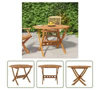 The Living Store Table de jardin pliante 90 x 75 cm en bois massif d'acacia