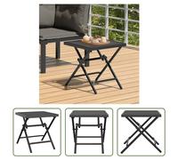 The Living Store Table de jardin pliante Anthracite 38x38x38 cm Grille en acier