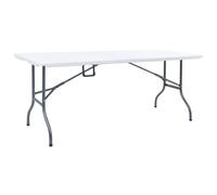 The Living Store Table de jardin pliante blanche 180x72x72 cm HDPE