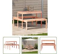 The Living Store Table de pique-nique 110x134x75 cm bois massif douglas