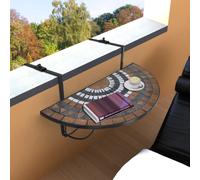The Living Store Table suspendue pour balcon Mosaïque terre cuite et blanc