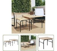 The Living Store Tables de salon d'extérieur 2 pcs. Marron et noir Acier