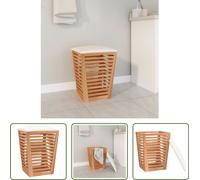 The Living Store tabouret de bain 40,5x40,5x56 cm bois massif noyer