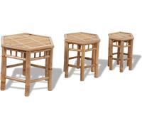 The Living Store Tabouret de jardin 3 pcs. Bambou